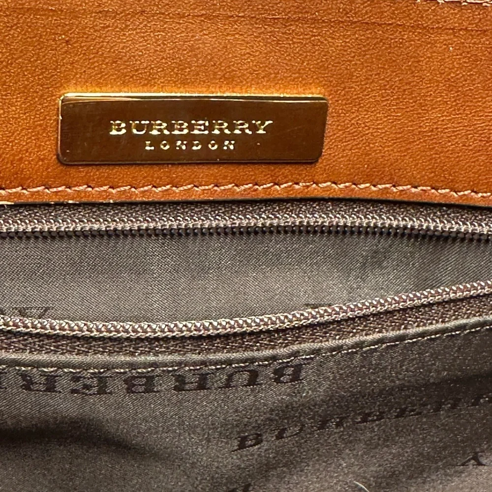 Burberry Nova Check Canvas & Leather Messenger Shoulder Bag